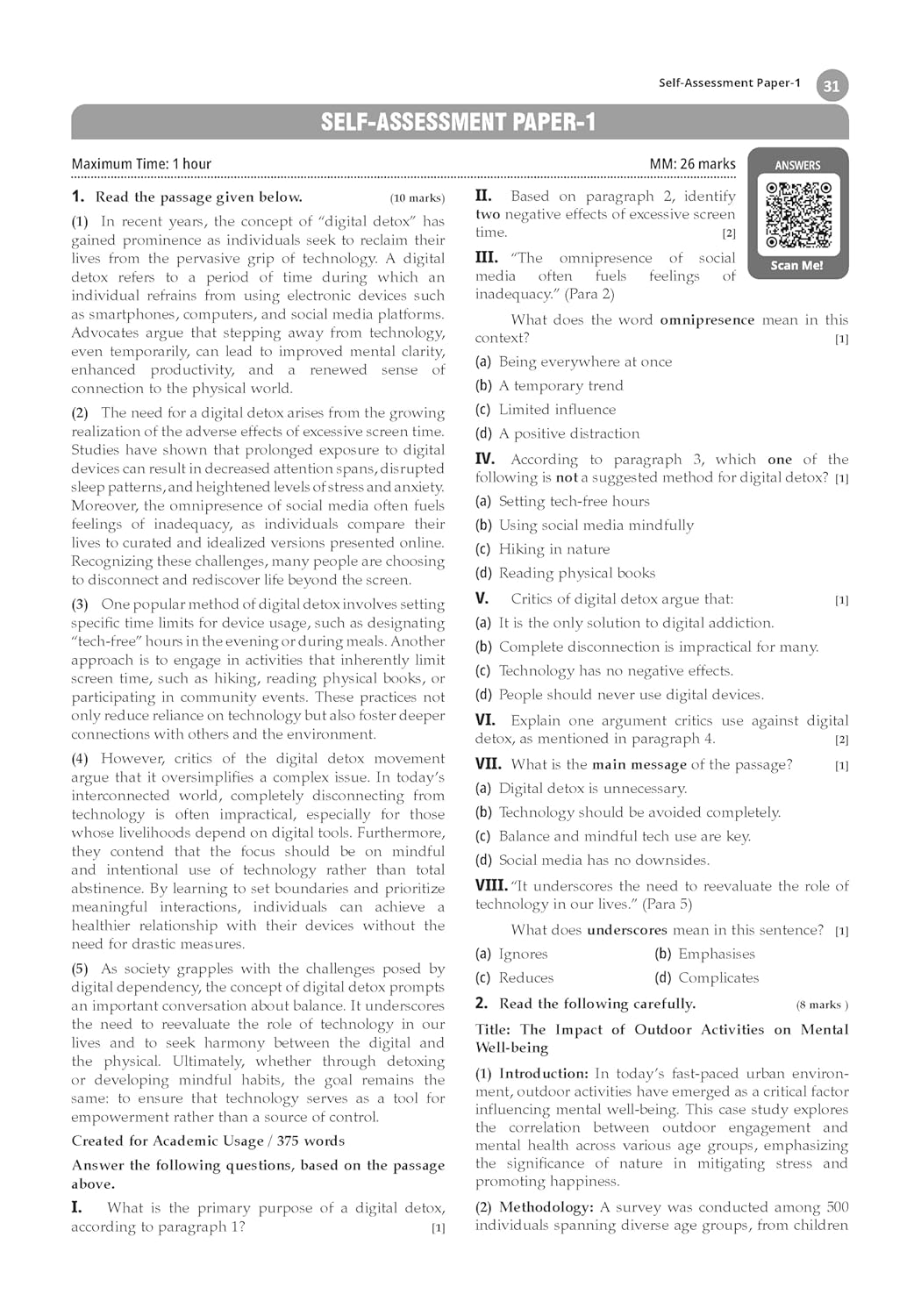 Oswaal CBSE Question Bank Class 11 English Core, Chapterwise and Topicwise Solved Papers For 2026 Exams