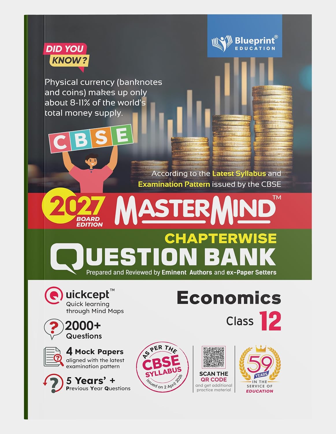 Mastermind CBSE Class 12 Economics Question Bank 2027 Exam with 4 Mock Sample Paper, PYQ , 2000+ Questions Based on New Pattern