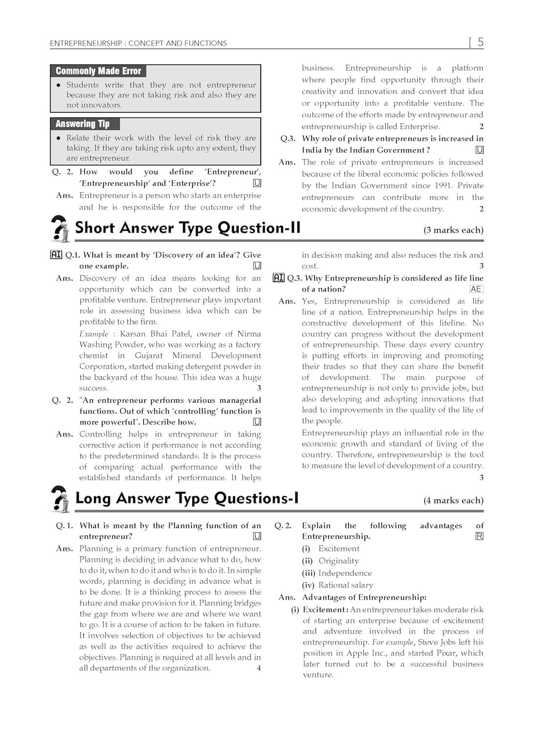 Oswaal CBSE Question Bank Class 11 Entrepreneurship, Chapterwise and Topicwise Solved Papers For 2026 Exams