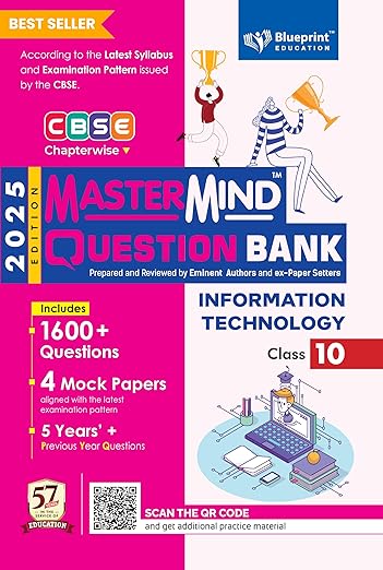 CBSE question bank class 10 Information Technology by Mastermind 2026
