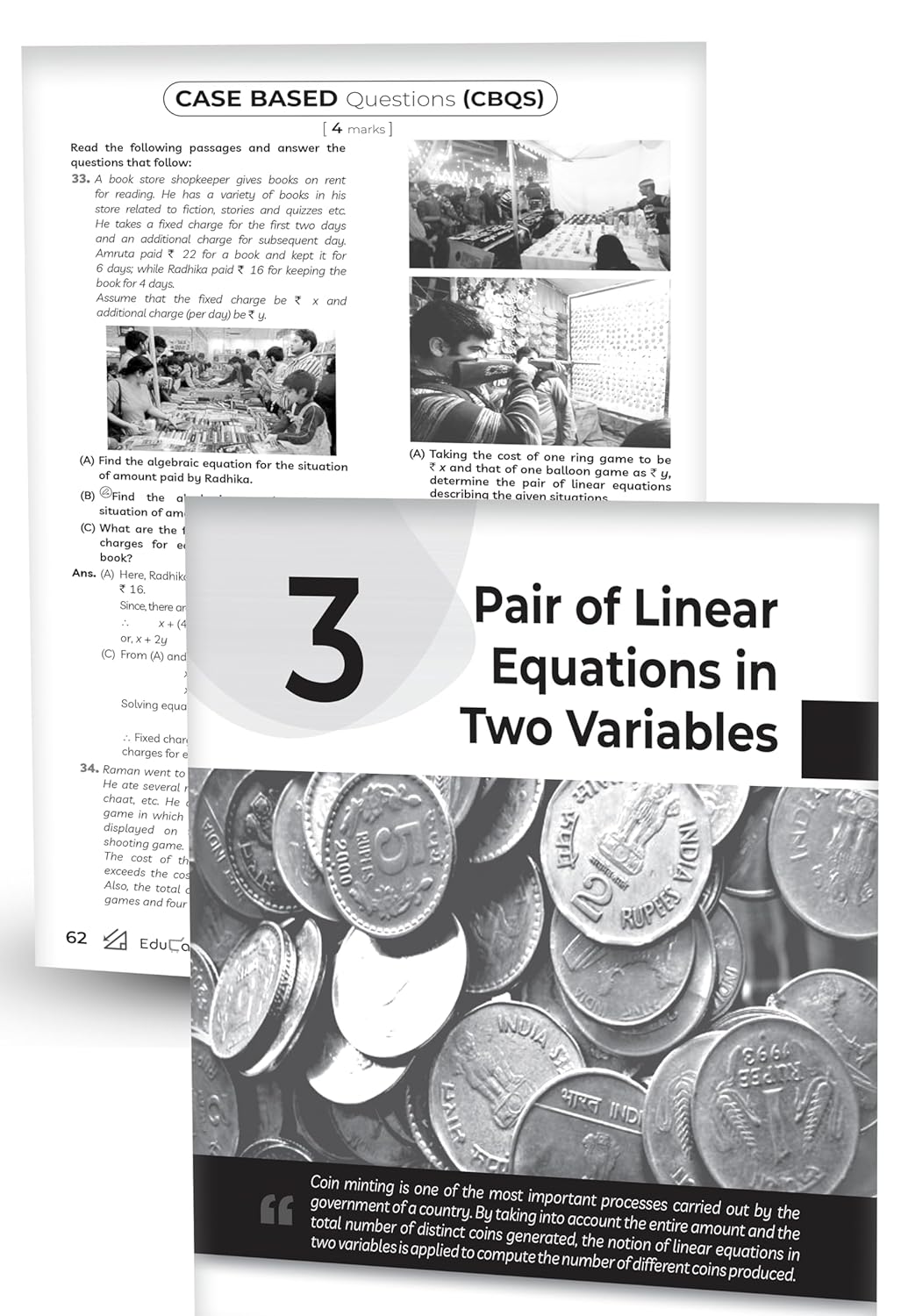 Educart CBSE Question Bank Class 10 Mathematics 2025-26 on new Syllabus 2026 (Introducing Unit Test Worksheets)