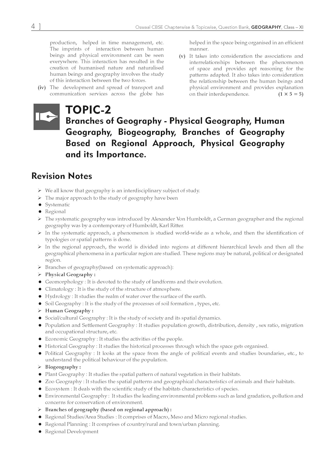 Oswaal CBSE Question Bank Class 11 Geography, Chapterwise and Topicwise Solved Papers For 2026 Exams
