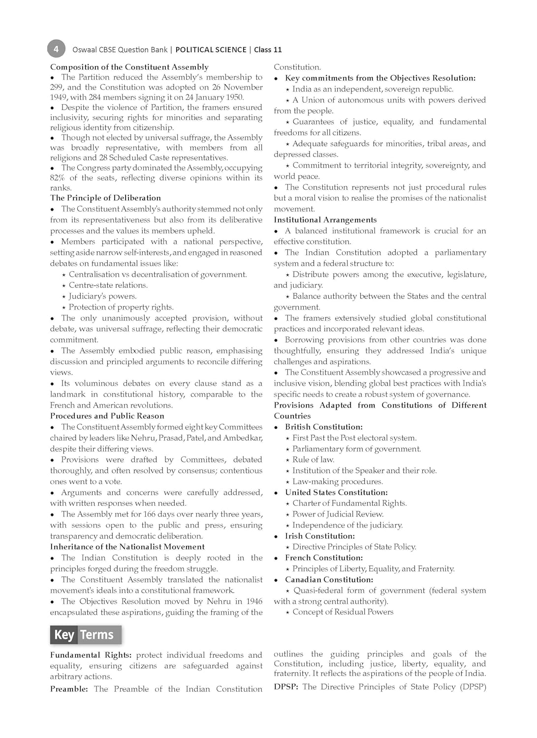 Oswaal CBSE Question Bank Class 11 Political Science, Chapterwise and Topicwise Solved Papers For 2026 Exams