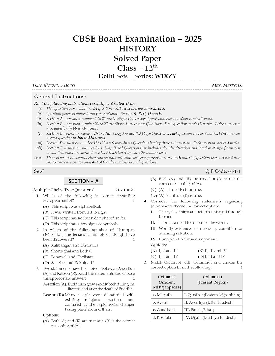 Oswaal CBSE Question Bank Chapterwise and Topicwise SOLVED PAPERS Class 12 History For Exam 2026