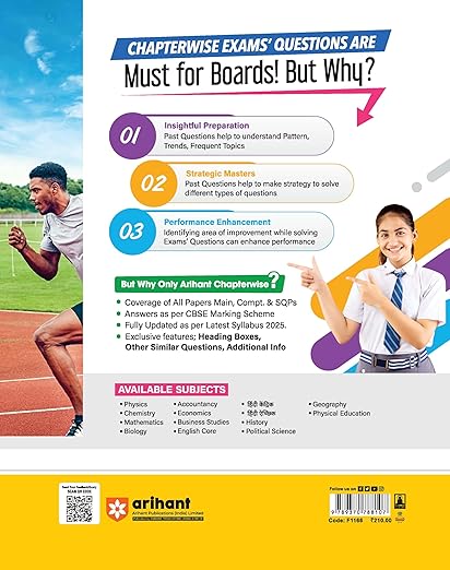 Arihant CBSE Chapterwise Question Bank 2025–2016 for Class 12 Physical Education | Latest Syllabus | Includes Solved Papers, Sample Papers, and CBSE Marking Scheme