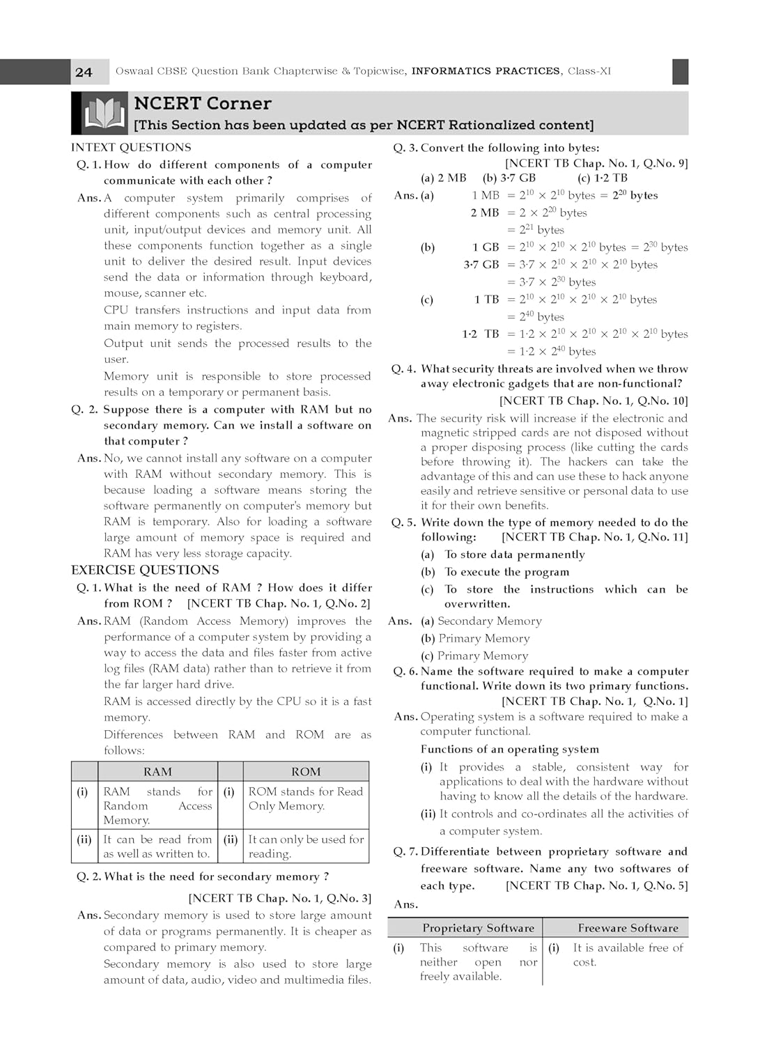 Oswaal CBSE Question Bank Class 11 Informatics Practices, Chapterwise and Topicwise Solved Papers For 2026 Exams