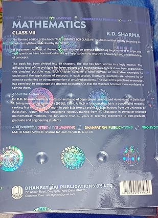R D SHARMA MATHEMATICS CLASS 7 | 2025 | New Syllabus | rd sharma