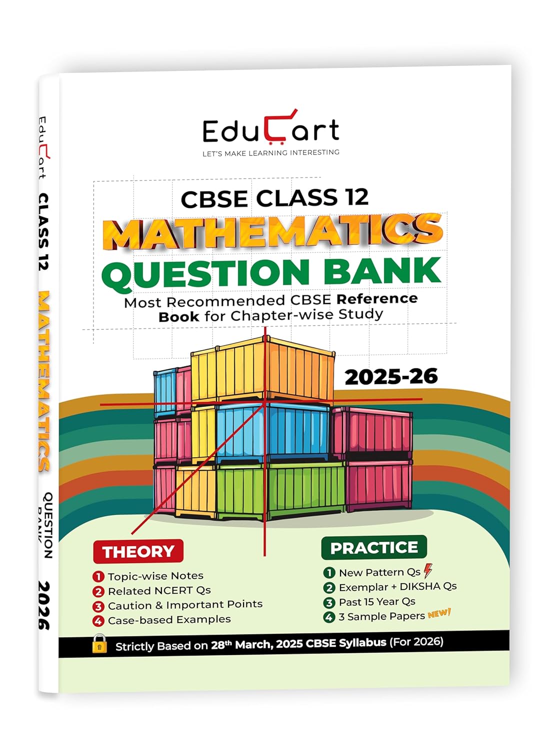 Educart CBSE Class 12 Mathematics Question Bank 2025-26 on new Syllabus 2026 (Includes Past Years Solved Questions)