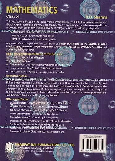R D SHARMA MATHEMATICS FOR CLASS 11, VOL. -1 AND 2 (SET OF 2 BOOKS) | rd sharma | 2025