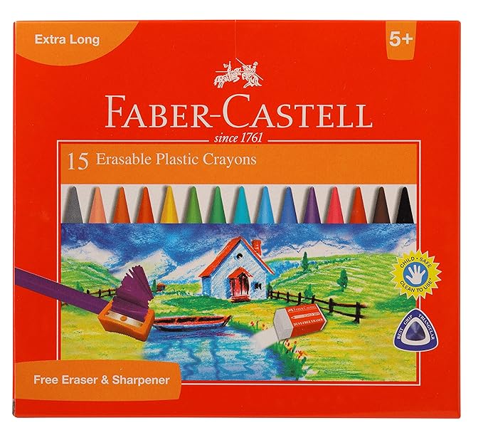 Faber-Castell Erasable Crayons (Pack of 15)