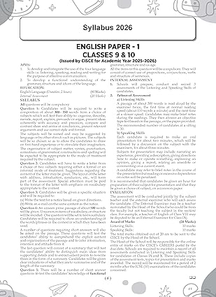 Oswaal ICSE 10 Sample Question Papers Class 10 English Paper-1 (Language) for Board Exam 2026 (Strictly aligned with CISCE Latest Specimen Paper 2026), Mind Maps, On-Tips Notes, Solved MCQs, Revision with Explanations & Board Marking Scheme (Copy) (Copy)