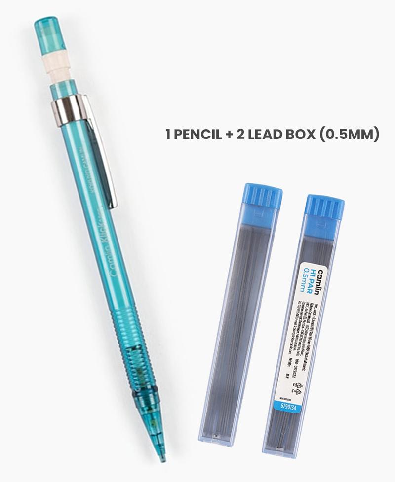 Cello Klick Mechanical Pencil, 0.5mm and 2 Lead Boxes