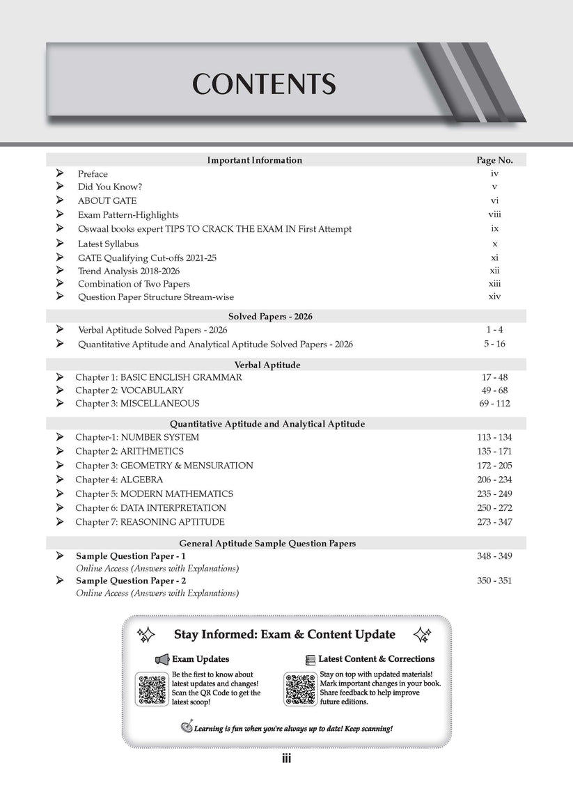 Oswaal GATE General Aptitude & Engineering Mathematics Set of 2 | 17 Years' Chapter-wise & Topic-wise Solved Papers | 2010-2026 | All Streams: CS, EC, EE, ME, CE, IT | For 2027 Exam