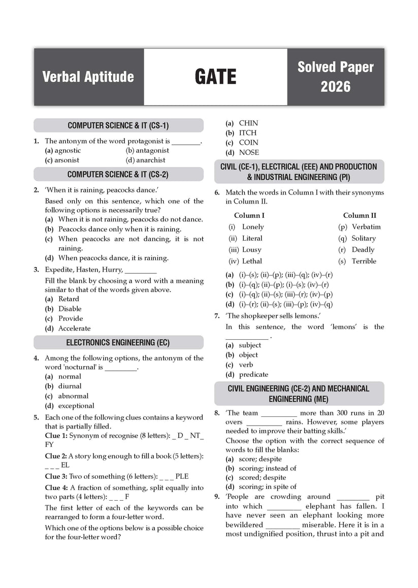 Oswaal GATE General Aptitude & Engineering Mathematics Set of 2 | 17 Years' Chapter-wise & Topic-wise Solved Papers | 2010-2026 | All Streams: CS, EC, EE, ME, CE, IT | For 2027 Exam