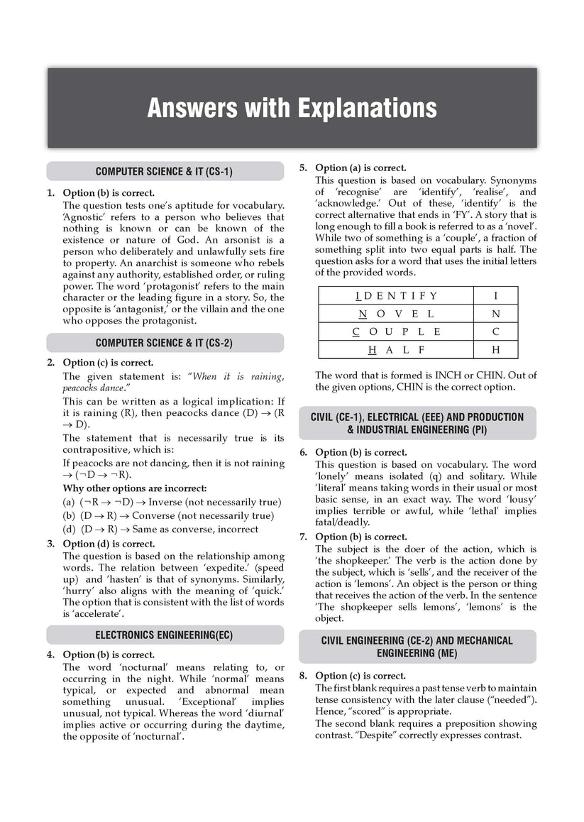 Oswaal GATE General Aptitude & Engineering Mathematics Set of 2 | 17 Years' Chapter-wise & Topic-wise Solved Papers | 2010-2026 | All Streams: CS, EC, EE, ME, CE, IT | For 2027 Exam