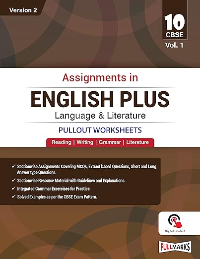 Assignment in English Plus Language & Literature [Pullout Worksheets] Version 2 Class 10 Vol 1 and 2