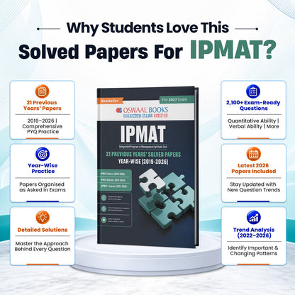 Oswaal IPMAT 21 Previous Years' Solved Papers (2019 – 2026) | Latest 2026 Solved Papers | 2100+ Questions with Detailed Solutions | IPMAT Indore, Rohtak & JIPMAT | Trend Analysis (2022 – 2026) | Oswaal AI