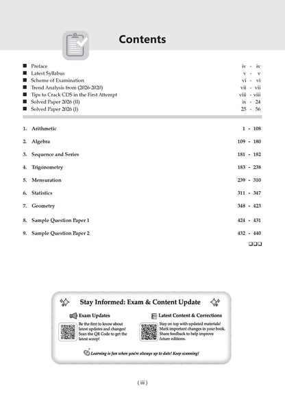 Oswaal CDS Combined Defence Services – 13 Years' Chapter-wise & Topic-wise Solved Paper (2014–2026 I & II) | Elementary Mathematics | For 2027 Exam | with Oswaal AI