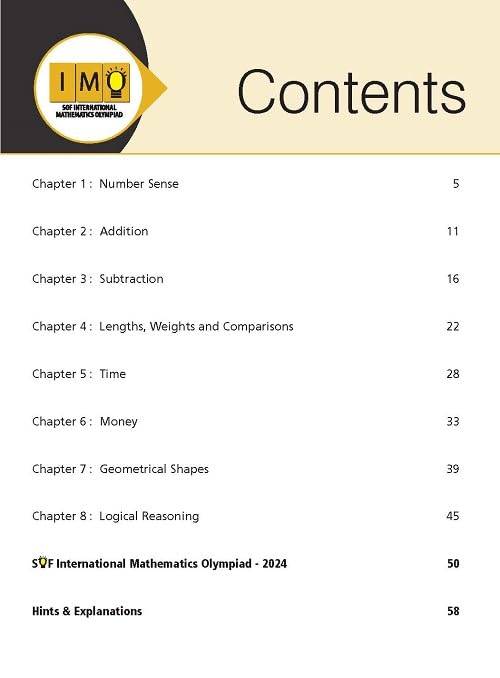 MTG International Mathematics Olympiad (IMO) Workbook Class 1 - Chapterwise Previous Year Solved Paper & Achievers Section - SOF Olympiad Books For 2025-26 Exam