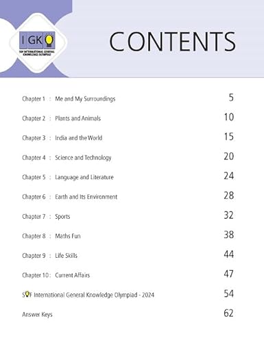 MTG International General Knowledge Olympiad (IGKO) Workbook Class 1 - Chapterwise MCQs & Previous Years Solved Paper - SOF IGKO Olympiad Books For 2025-26 Exam