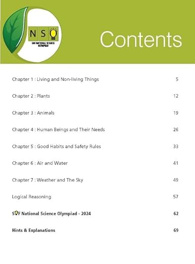 MTG National Science Olympiad (NSO) Workbook Class 1 - Chapterwise Quick Recap, Previous Year Solved Paper & Achievers Section - SOF Olympiad Books For 2025-26 Exam