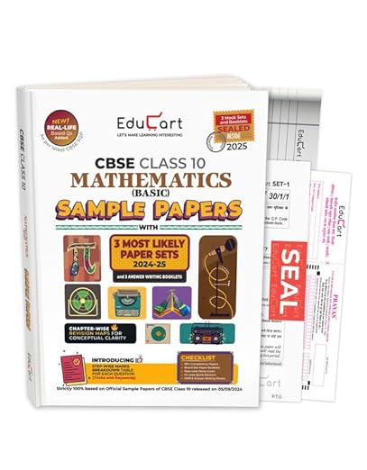 Educart CBSE Mathematics Basic Class 10 Sample Papers 2024-25 (With exclusive CBSE Mock Booklets for 2025 Exam)