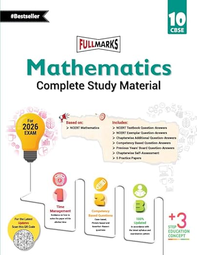 Full Marks Mathematics Complete Study Material Class 10 | Based on New NCERT Mathematics Textbook and CBSE Syllabus | Includes Chapterwise Summary, Solved Q/A, Practice Papers and More