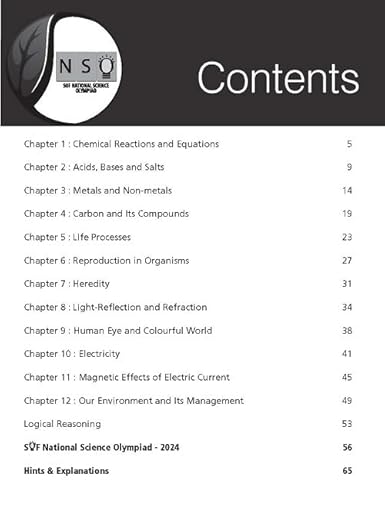 MTG National Science Olympiad (NSO) Workbook Class 10 - Chapterwise Quick Recap, Previous Year Solved Paper & Achievers Section - SOF Olympiad Books For 2025-26 Exam