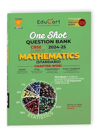Educart One-shot Mathematics Standard CBSE Class 10 Question Bank 2025-26 on new Syllabus 2026 (Strictly for Boards Exam)
