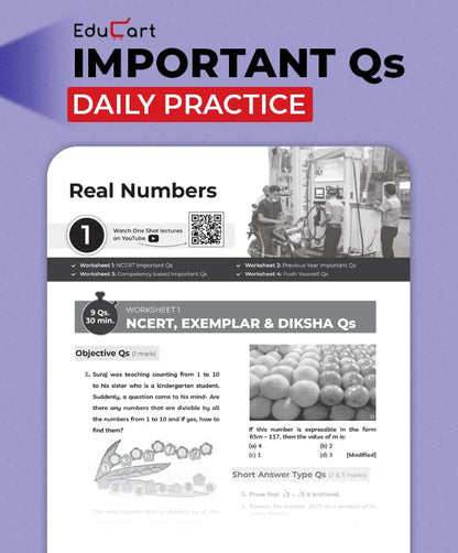 Educart One-shot Mathematics Basic CBSE Class 10 Question Bank 2025-26 on new Syllabus 2026 (Strictly for Boards Exam)