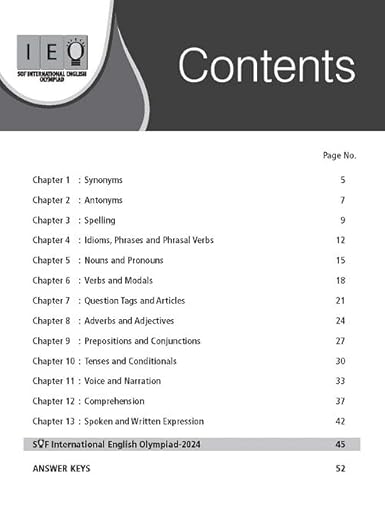 MTG International English Olympiad (IEO) Workbook Class 7 - Chapterwise MCQs, Previous Years Solved Paper & Achievers Section - SOF Olympiad Books For 2025-26 Exam