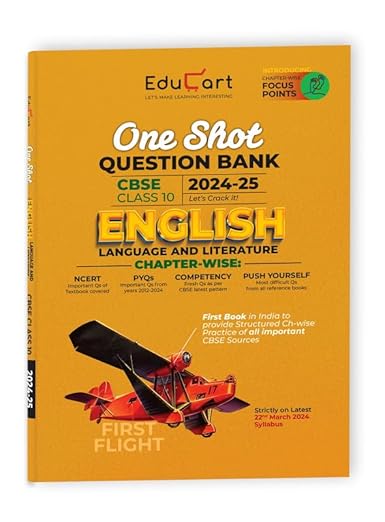 Educart CBSE Class 10 ENGLISH One Shot Question Bank 2024-25 (Updated for 2025 Exam) 