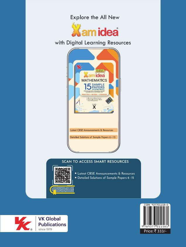 Xam idea Mathematics Sample Papers Class 10 | CBSE 2027 Examination | 15 Sample Papers with Detailed Solutions | Flow Charts for Instant Revision | Latest CBSE SQP (dated 21 Sep 2026) & Marking Scheme