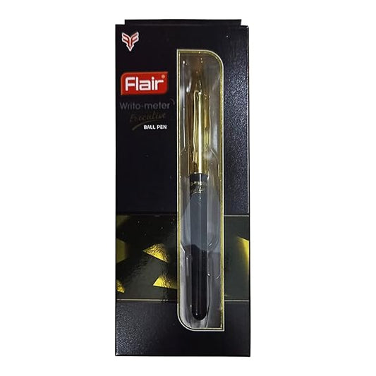 FLAIR Writometer Executive Ball Pen Box Pack | 0.6 mm Tip Size | Our Longest Writing Pens, Writes Upto 10,000 Meters | Ensures Smoothness & Durability | Blue Ink, Pack Of 2