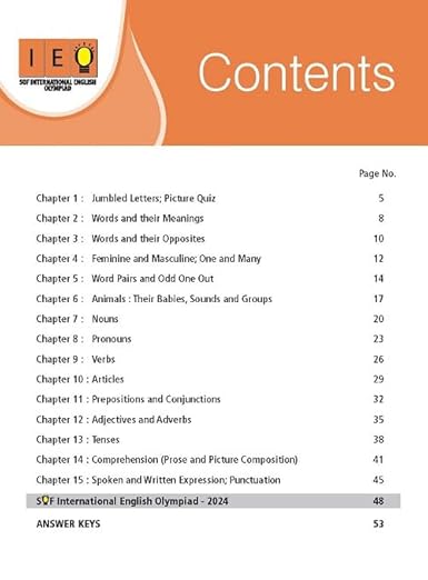 MTG International English Olympiad (IEO) Workbook Class 1 - Chapterwise MCQs, Previous Years Solved Paper & Achievers Section - SOF Olympiad Books For 2025-26 Exam
