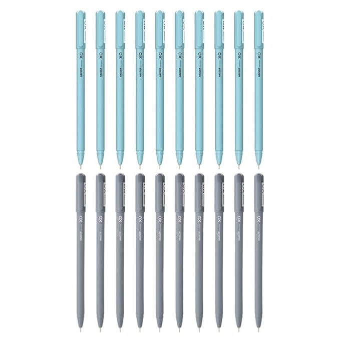 Hauser XO Ball Pen Combo Pack | Solid Body Type With Ultra Durable Tip | 10 Pcs Blue Ink & 10 Pcs Black Ink