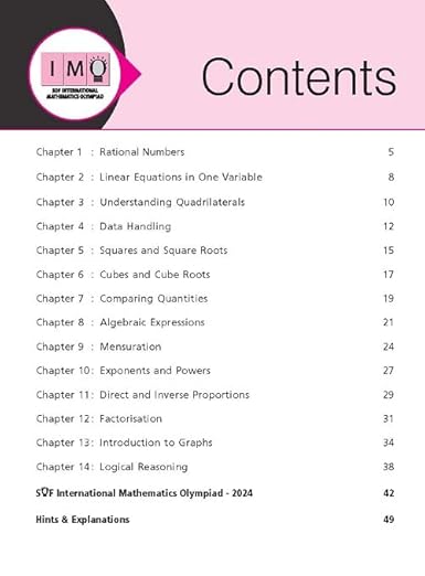 MTG International Mathematics Olympiad (IMO) Workbook Class 8 - Chapterwise Previous Year Solved Paper & Achievers Section - SOF Olympiad Books For 2025-26 Exam