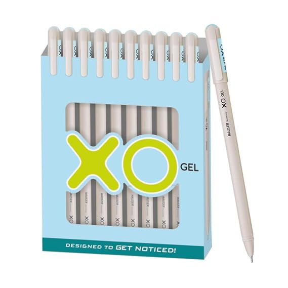 Hauser XO Gel Pen Wallet Pack | Sleek Body & Minimalistic Design With Matt Finish | Solid Body Type, Low Viscosity Ink | Ultra Durable Tip | Blue Ink, Pack of 20 Pens