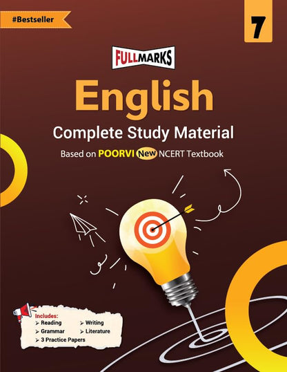 Full Marks English Complete Study Material Class 7 | Based on POORVI New NCERT Textbook and CBSE Syllabus | Includes Chapterwise Summary, Solved Q/A, Practice Papers and More