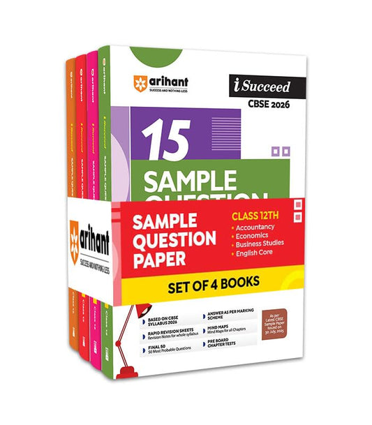Arihant I Succeed CBSE Class 12 Sample Papers Combo (Accounts, Economics, BST & English Core) | 2026 Exam