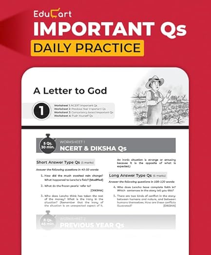 Educart One-shot English Language and Literature CBSE Class 10 Question Bank 2025-26 on new Syllabus 2026 (Strictly for Boards Exam)