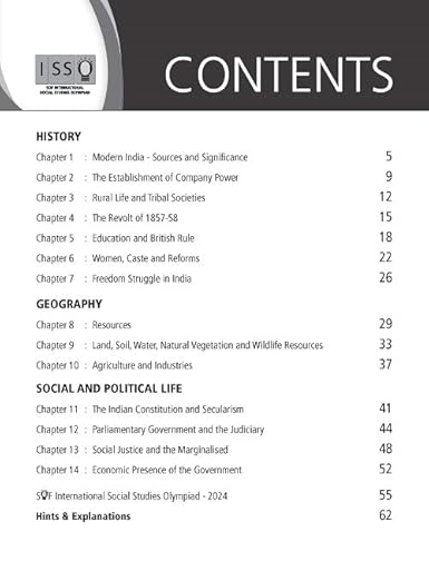 MTG International Social Studies Olympiad (ISSO) Workbook Class 8 - Chapterwise MCQs & Previous Year Paper - SOF ISSO Olympiad Books For 2025-2026 Exam