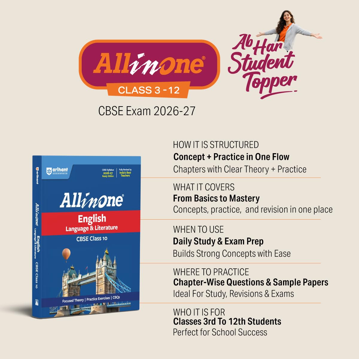 Arihant All in One Mathematics Ganita Manjari (Part 1) for CBSE Class 9 | New NCERT Based 2026 | NEP 2020 & NCF-SE 2023 Aligned | Theory, Practice Exercises, CBQs & Mind Maps