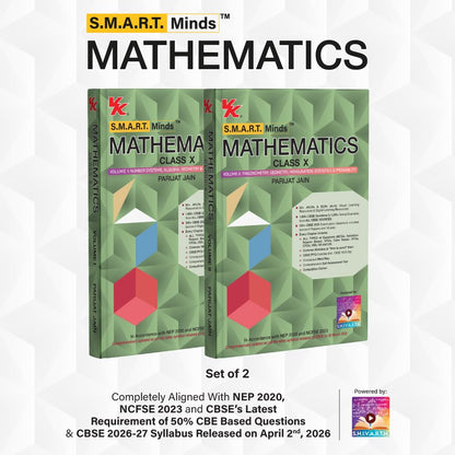 SMART Minds Mathematics Class 10 (Vol. 1 – 2) | CBSE 2026–27 | NCERT-Aligned Textbook with PYQs (Including 2025), Mind Maps, Competency-Based Practice & Audio-Visual Learning | By Parijat Jain