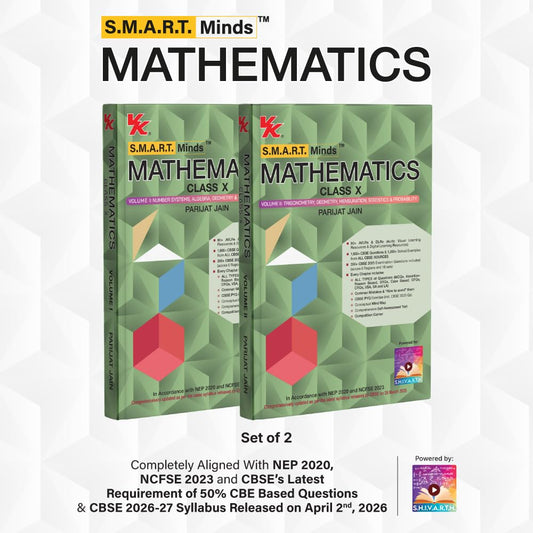 SMART Minds Mathematics Class 10 (Vol. 1 – 2) | CBSE 2026–27 | NCERT-Aligned Textbook with PYQs (Including 2025), Mind Maps, Competency-Based Practice & Audio-Visual Learning | By Parijat Jain