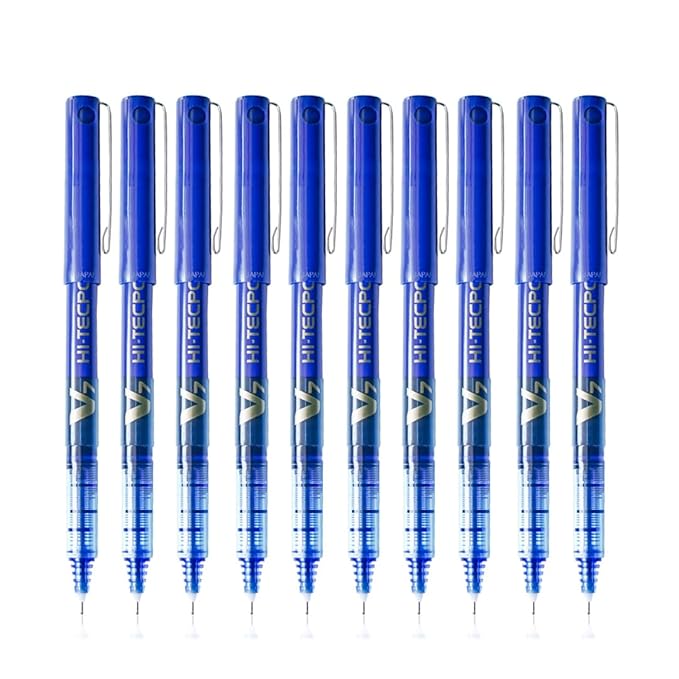 Pilot V7 Roller Fine Ball Pen Pack of 10 (Blue Ink)