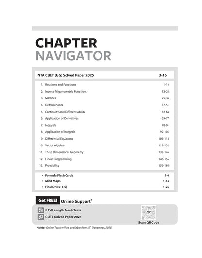 CUET UG 2026 Mathematics | Chapterwise Notes & Question Bank | Based on NTA Pattern | 1000+ NCERT MCQs, Assertion Reason & CBQ | Mindmaps & Flash Cards | Free Online Digital Support