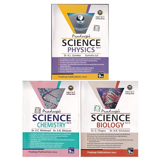 Science Physics Part - 1 for Class 9 + Science Chemistry Part - 2 for Class 9 + Science Biology Part - 3 for Class 9 | CBSE BOOKS | 2023-2024 Examination | English Medium | SET OF 3 BOOKS |