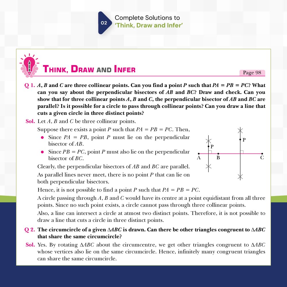 Xam idea NCERT Solutions Mathematics Class 9 (Ganita Manjari Part-1) | CBSE 2026-27 | Solved ‘Think and Reflect’ & ‘Think, Draw and Infer’ Questions | ... Exercise Sets & End-of-Chapter Exercises