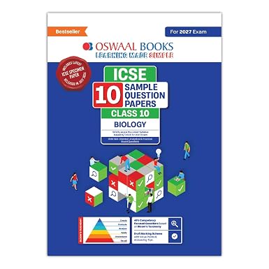 Oswaal ICSE | 10 Sample Question Papers | Class 10 | Biology (For 2027 Exam) | Includes–Board Paper 2026 & Specimen 2027 | With On Tips Notes, Mind Maps & Oswaal AI